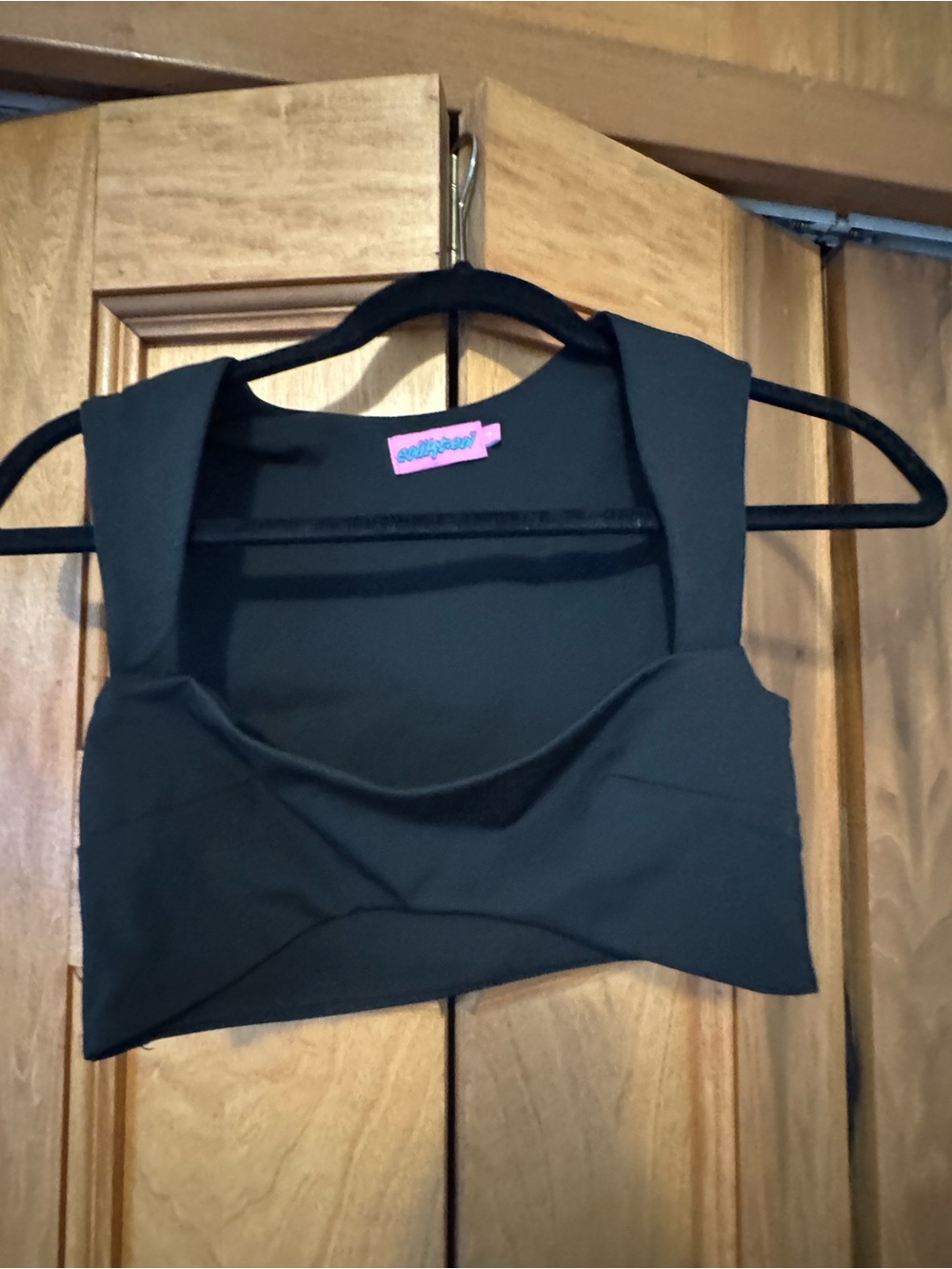 Edikted Women’s Black Crop Tank Top with Wide Straps